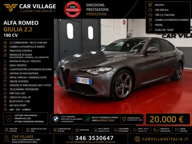Alfa Romeo Giulia Giulia 2.2 Turbodiesel 190 CV AT8 Ti
