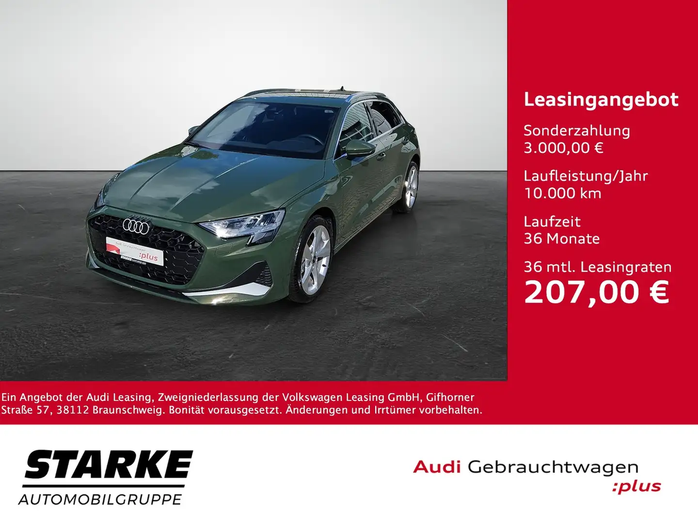 Audi A3 Sportback 30 TFSI S tronic Advanced NaviPlus AH... Vert - 1