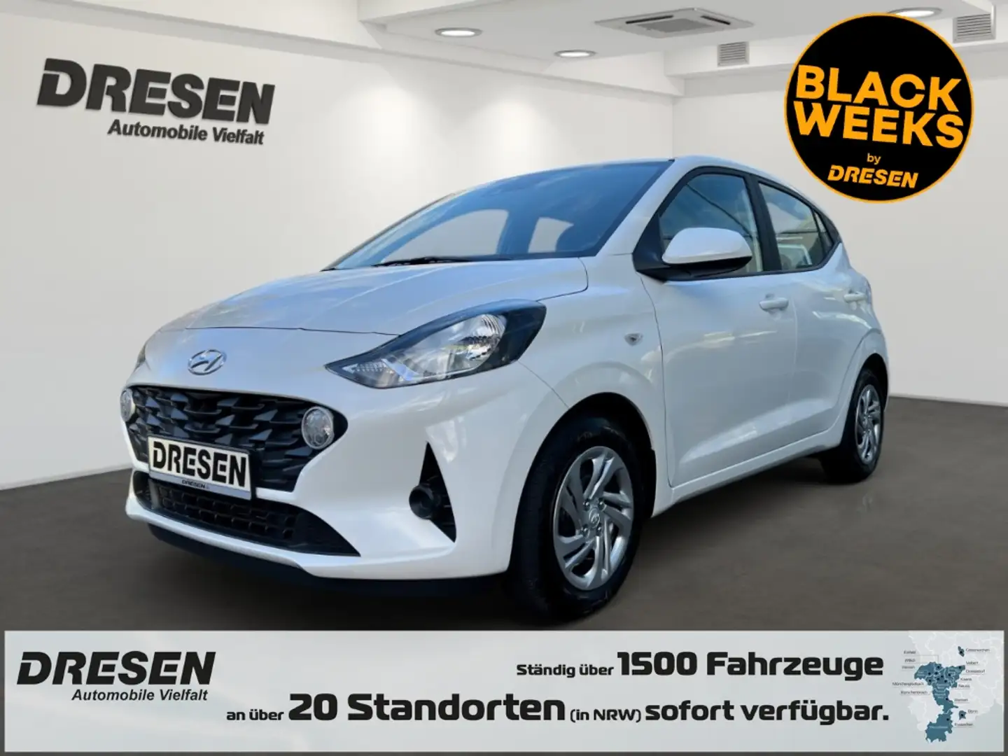 Hyundai i10 Select 1.0 Klima Kom-paket Spurhalteass. Fernlicht Weiß - 1