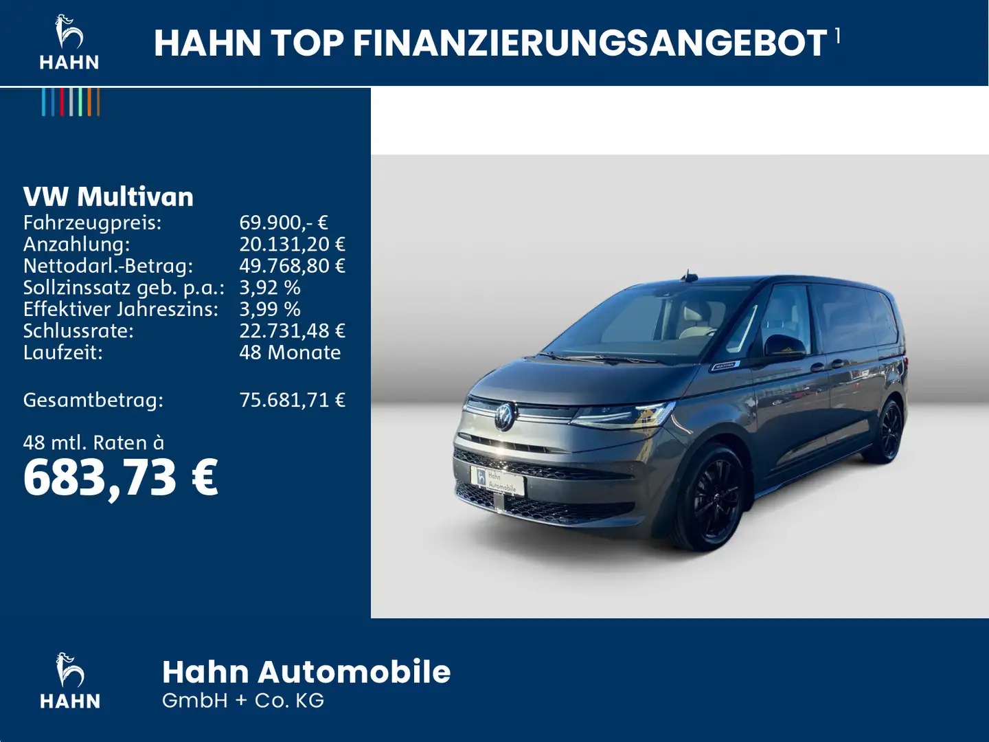 Volkswagen T7 Multivan T7 Multivan Life 2,0 l 110 kW TDI keyless Standh Grau - 2