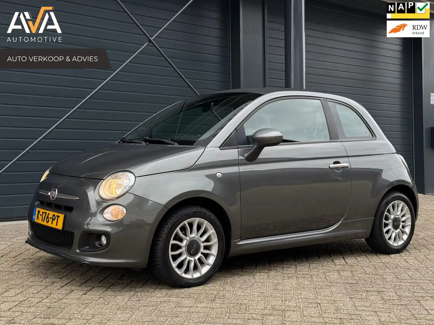 Fiat 500 S 1.2 Popstar, Elektrisch schuifdak, PDC, Halflede Gris - 1