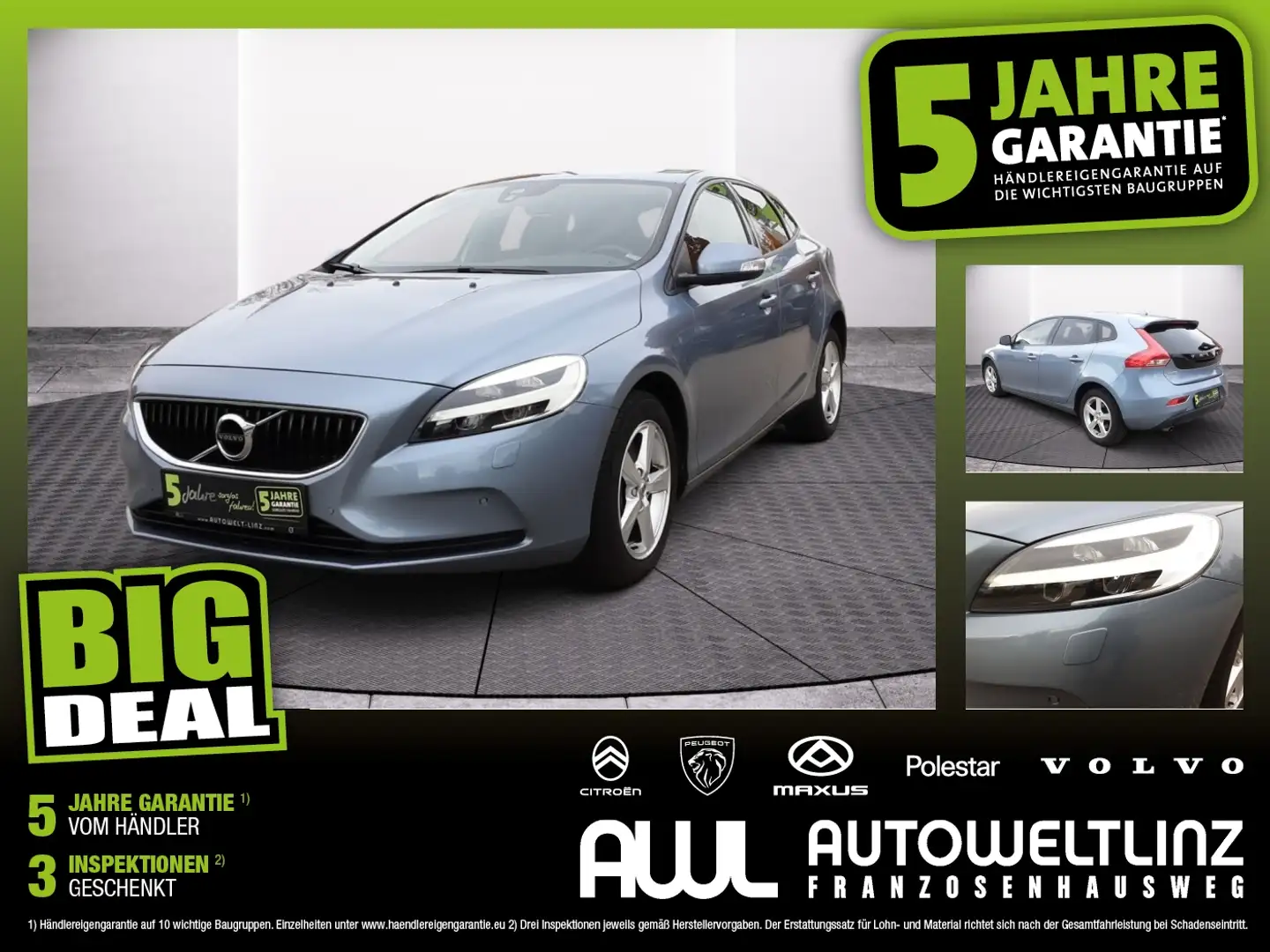Volvo V40 D3 Aut. LED+SHZ+KlimaA+PDC+AUT Blau - 1