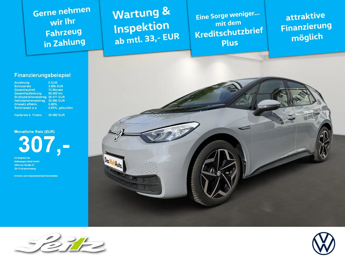 Volkswagen ID.3 Pro *LED*NAVI*PARKSENSOR*APPCON* Grijs - 1