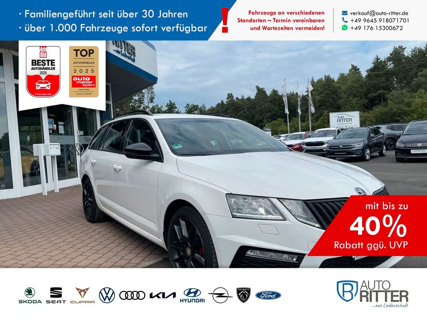 Skoda Octavia Combi 2.0 TDI DSG RS Challenge ACC+Ca... Blanco - 1