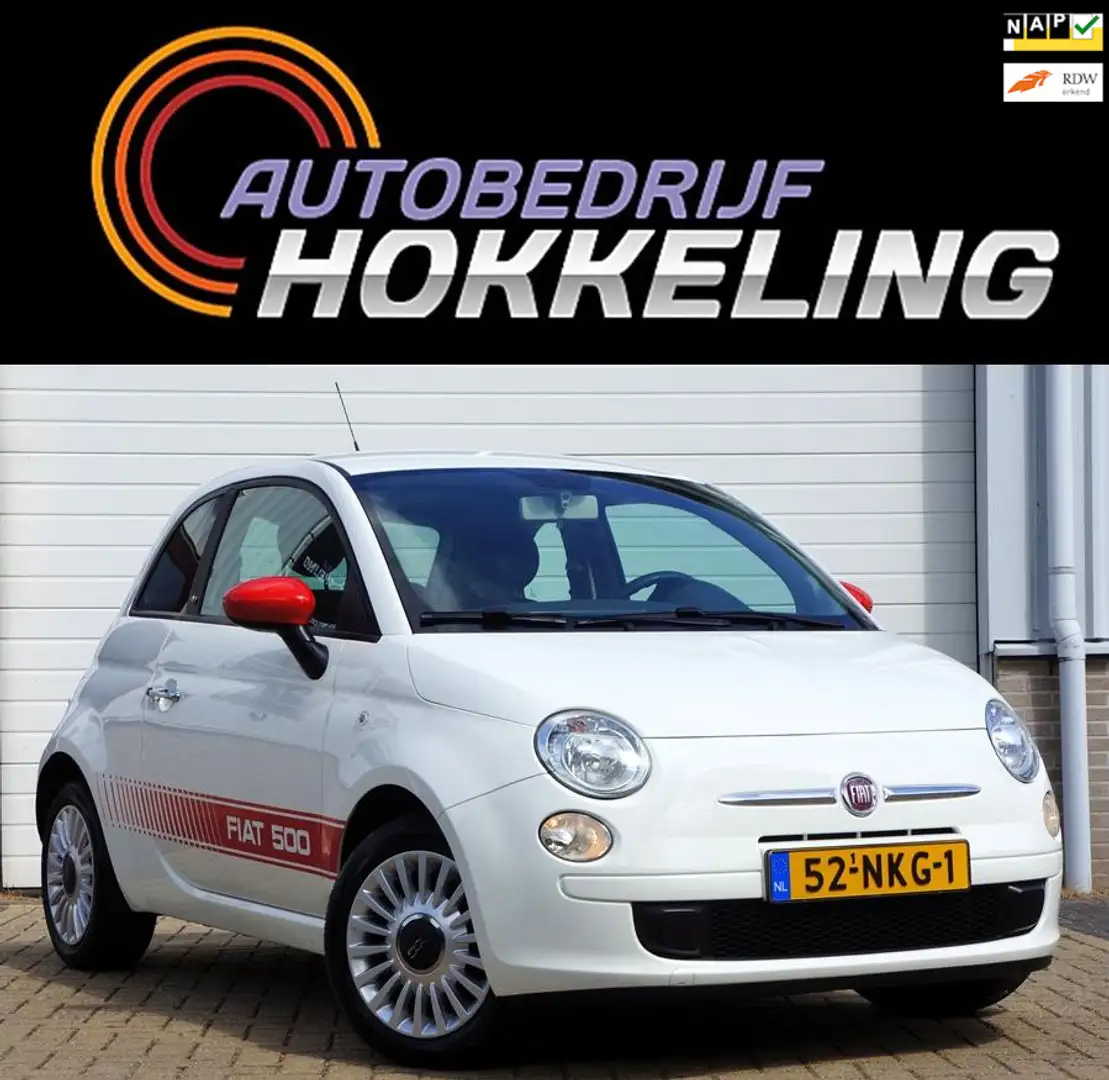 Fiat 500 1.2 Sport; Automaat+Airco+Lmv !! Wit - 1