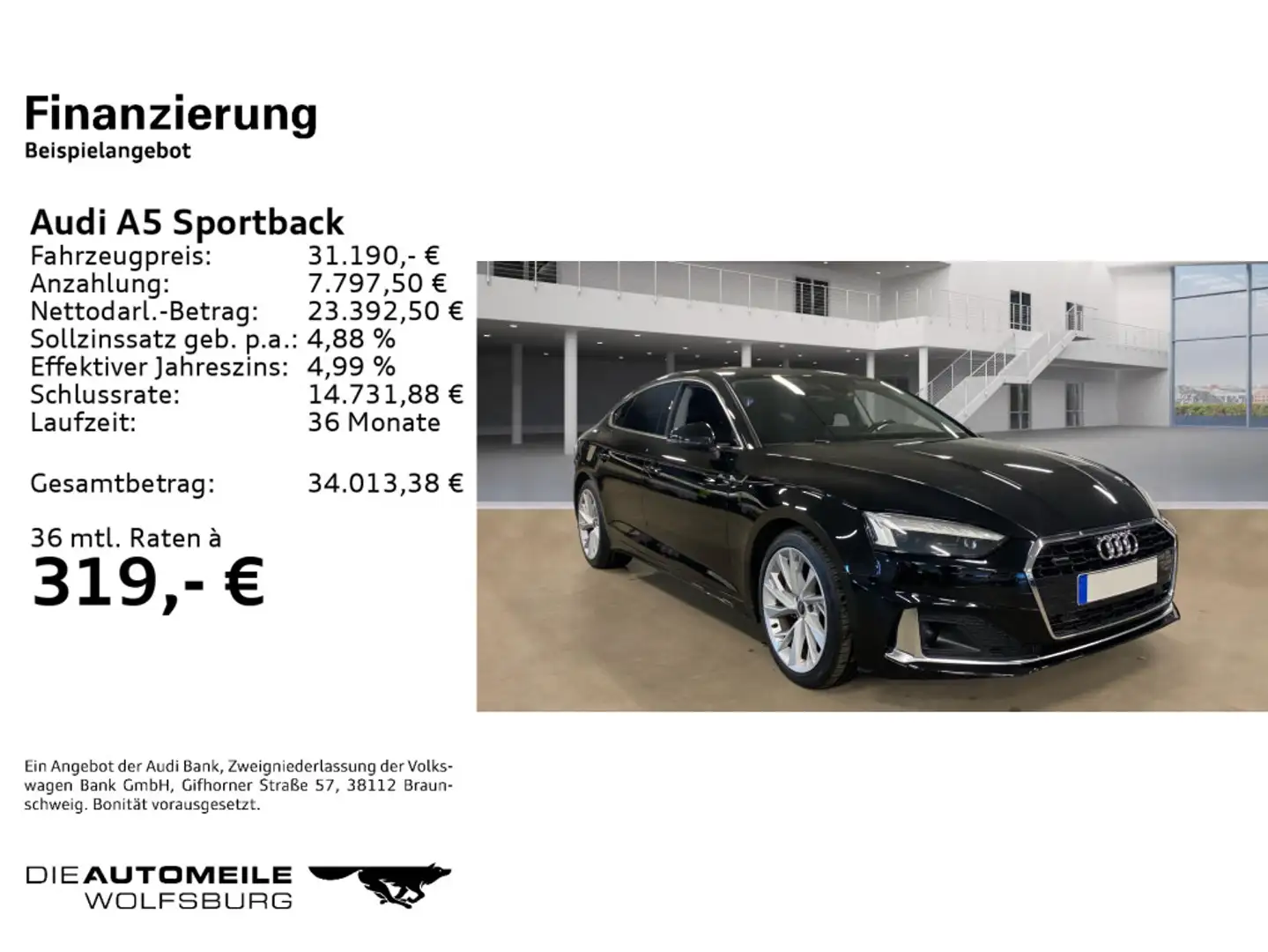 Audi A5 45TFSI quattro S tronic advanced AH Schwarz - 2
