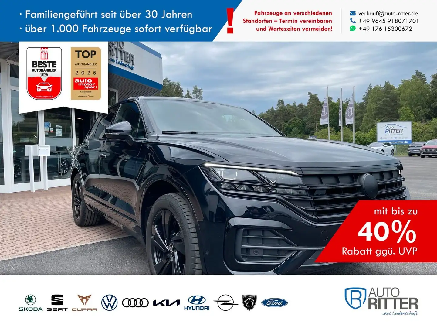 Volkswagen Touareg 3.0 TDI R-Line AHK|HeadUp|Kamera Noir - 1
