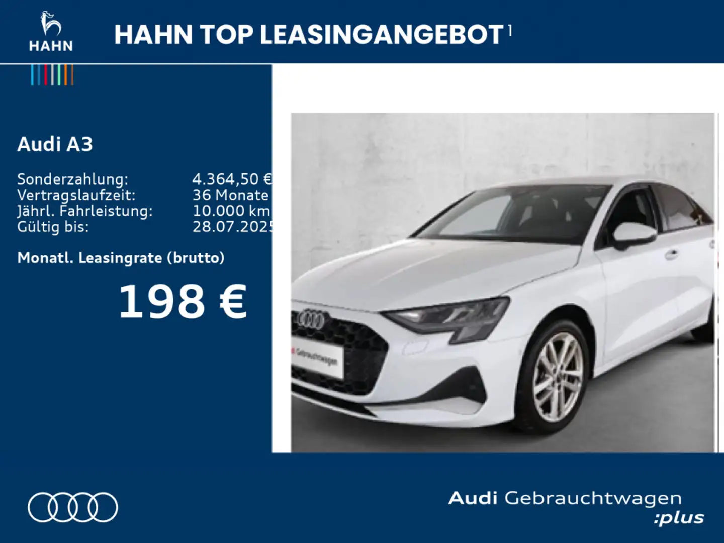 Audi A3 Lim 30 TFSI S-tronic advanced Sitzh CAM Einp Weiß - 2