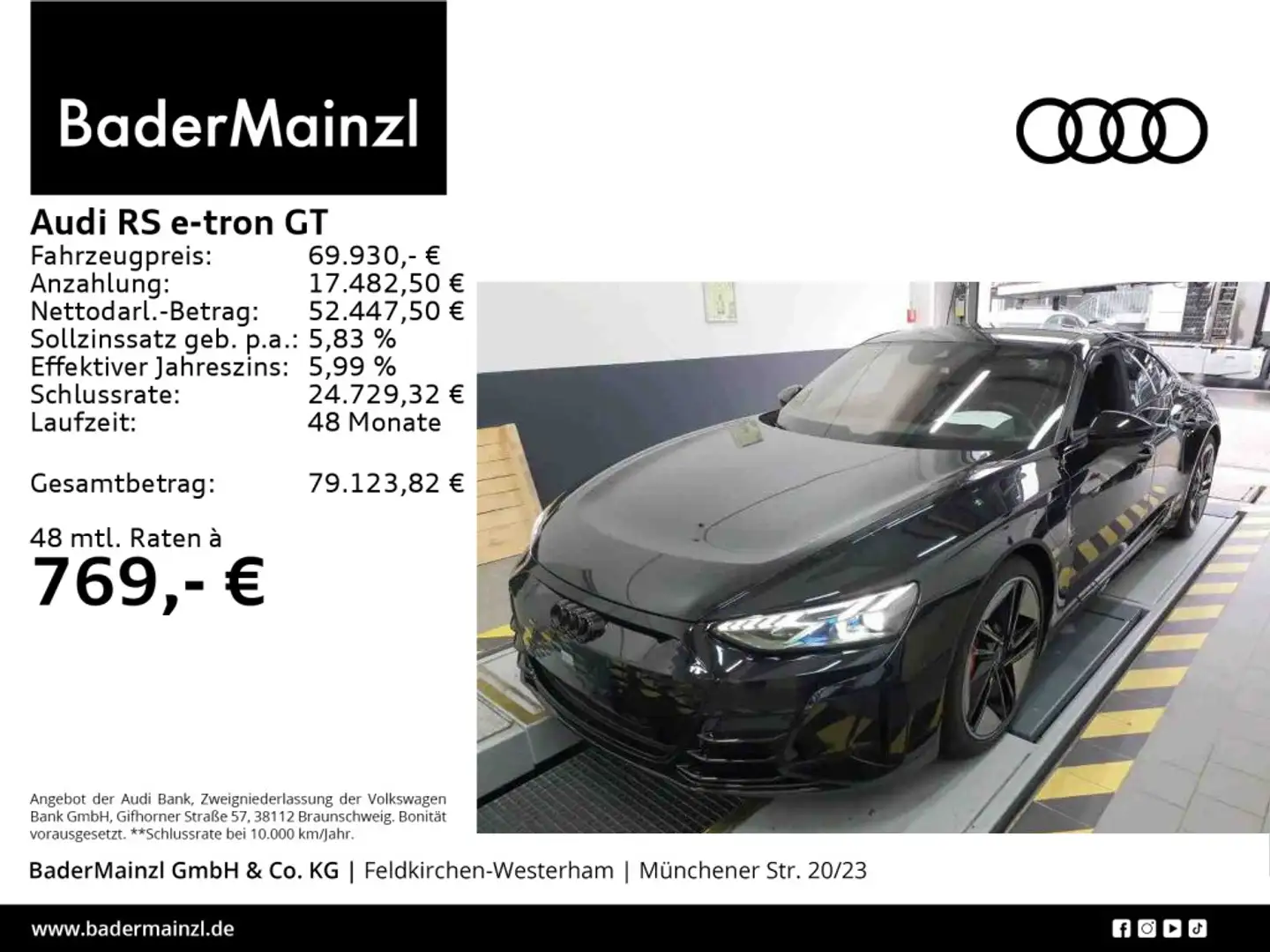 Audi e-tron GT RS e-tron GT Matrix HUD Pano Keramik 360° Massag Schwarz - 1