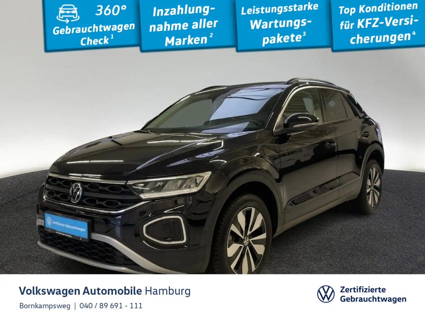 Volkswagen T-Roc 2.0 TDI Goal DSG Navi LED Kamera ACC App Schwarz - 1