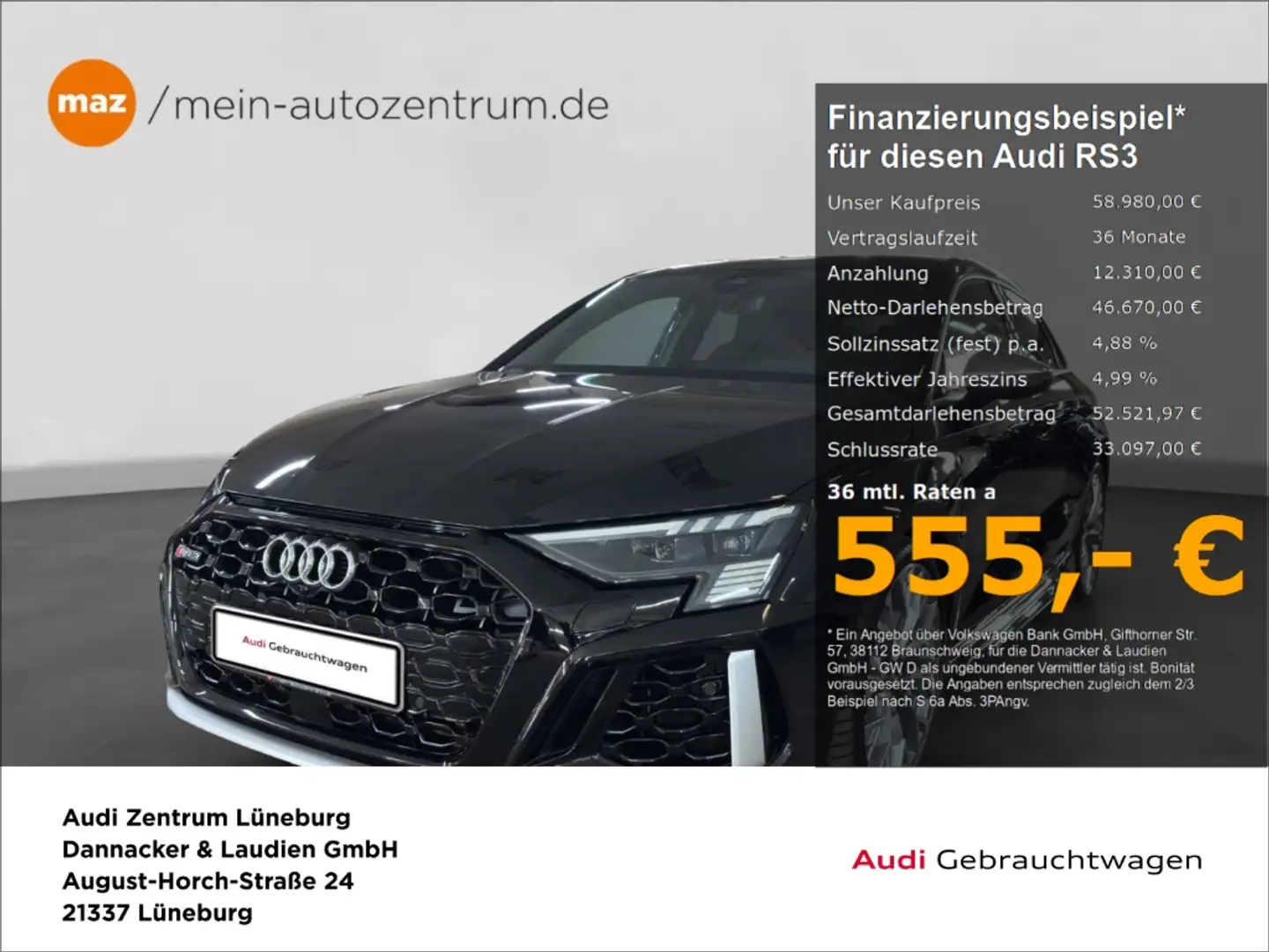 Audi RS3 2.5 TFSI quattro Sportback Alu Matrix-LED ACC Pano Schwarz - 1