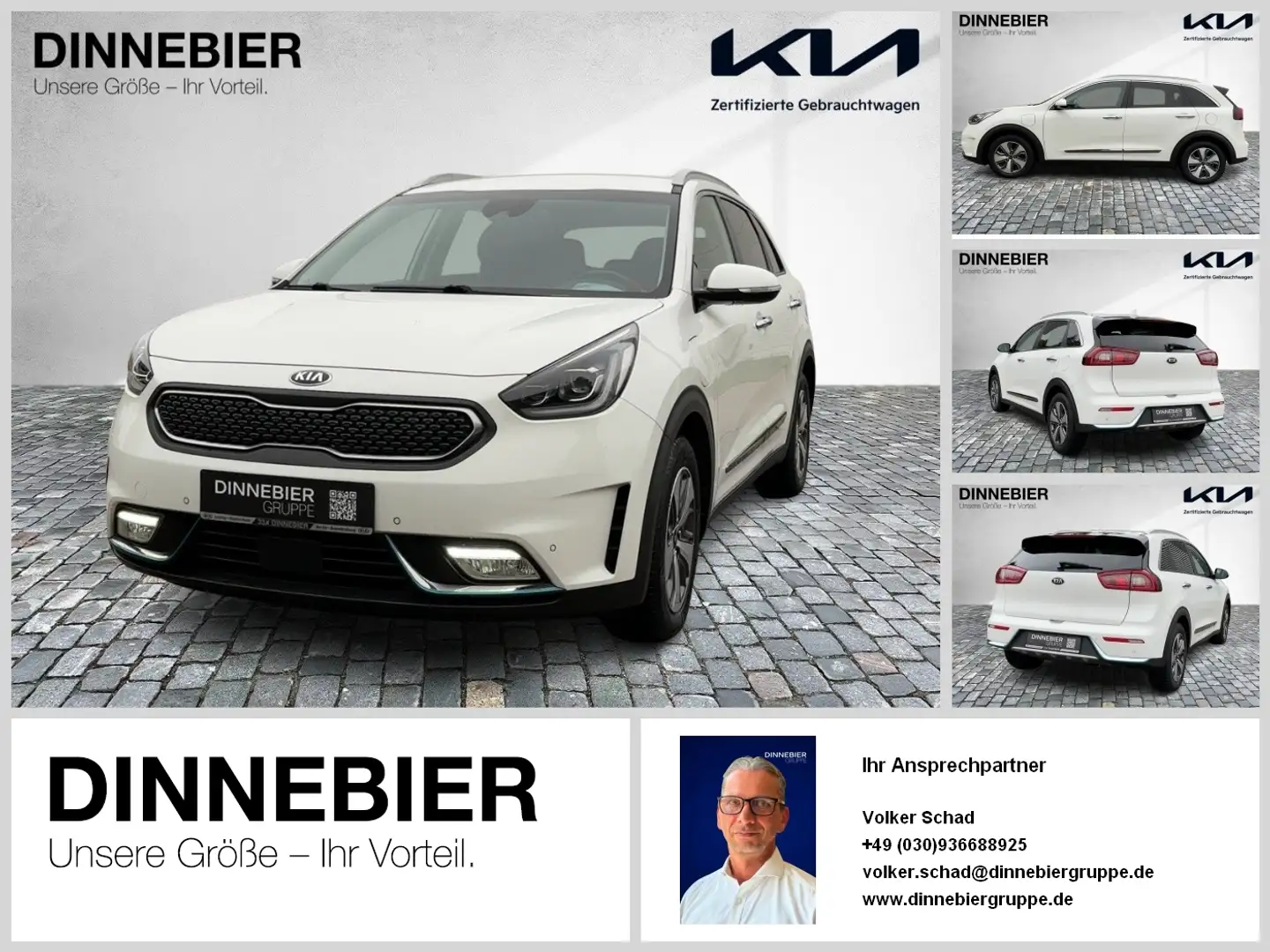 Kia Niro Spirit 1.6 PlugHybrid ACC+CAM+LED+NAVI+TWA Weiß - 1