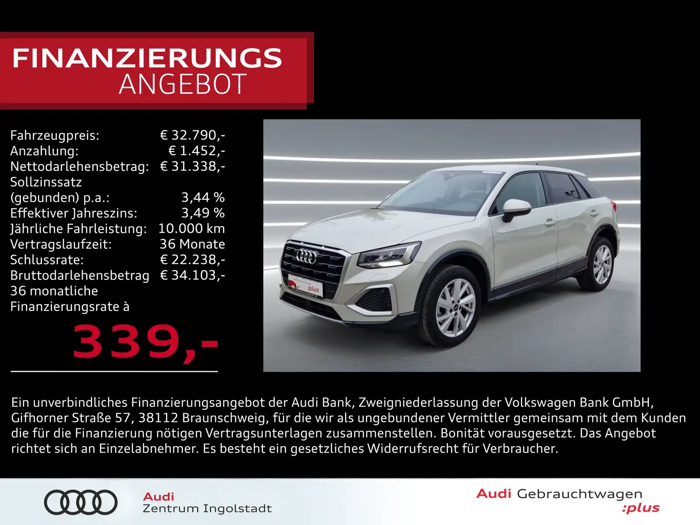 Audi Q2 35 TDI AHK 17" virtual+ GRA LED Advanced Silber - 1