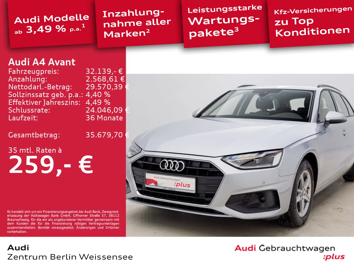Audi A4 30 TDI S-TRO*NAVI*LED*ASG*KLIMA*PDC*APP Silber - 1