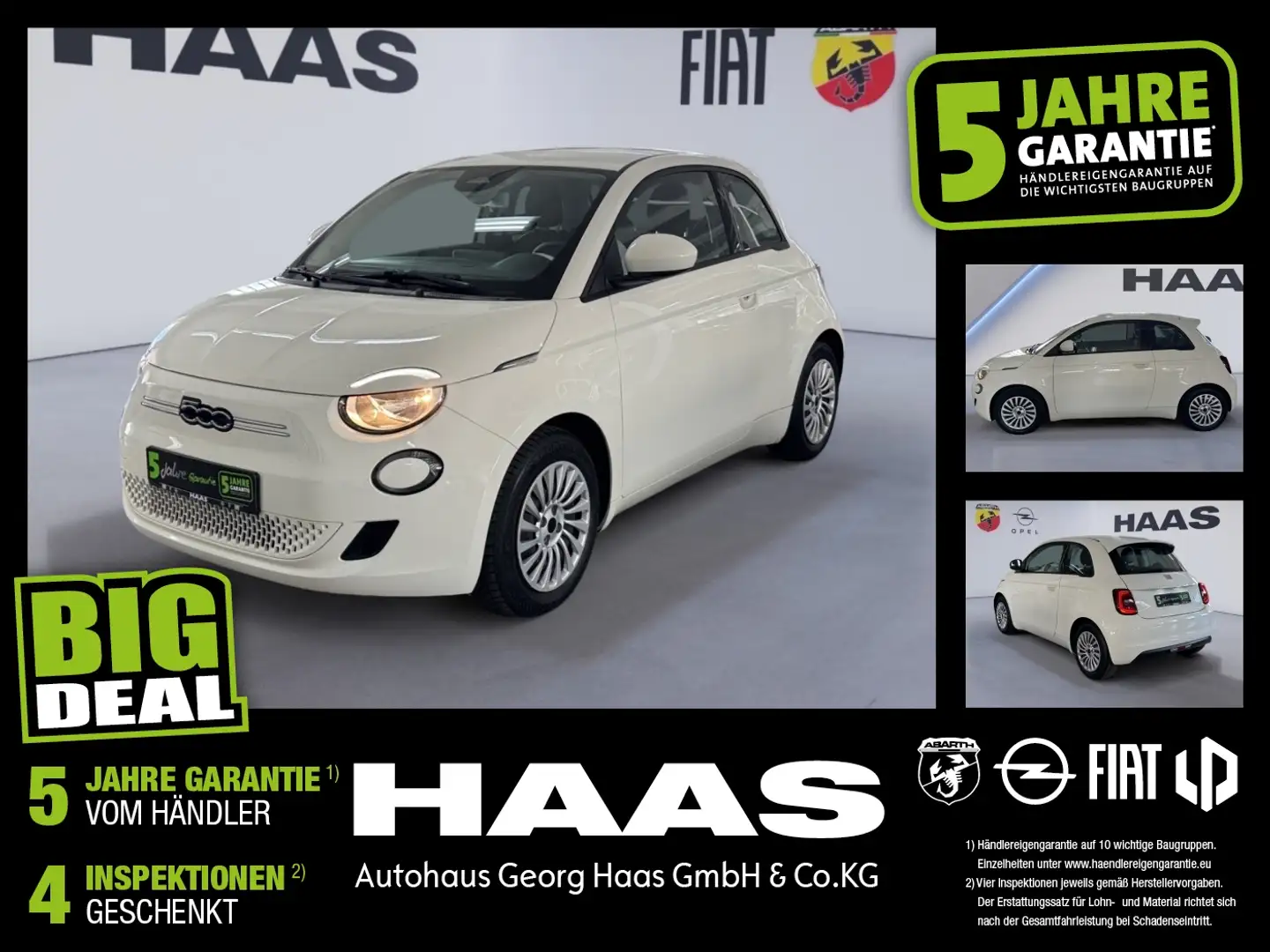 Fiat 500e 500 e  Base Klimaautomatik, Bluetooth, USB Weiß - 1