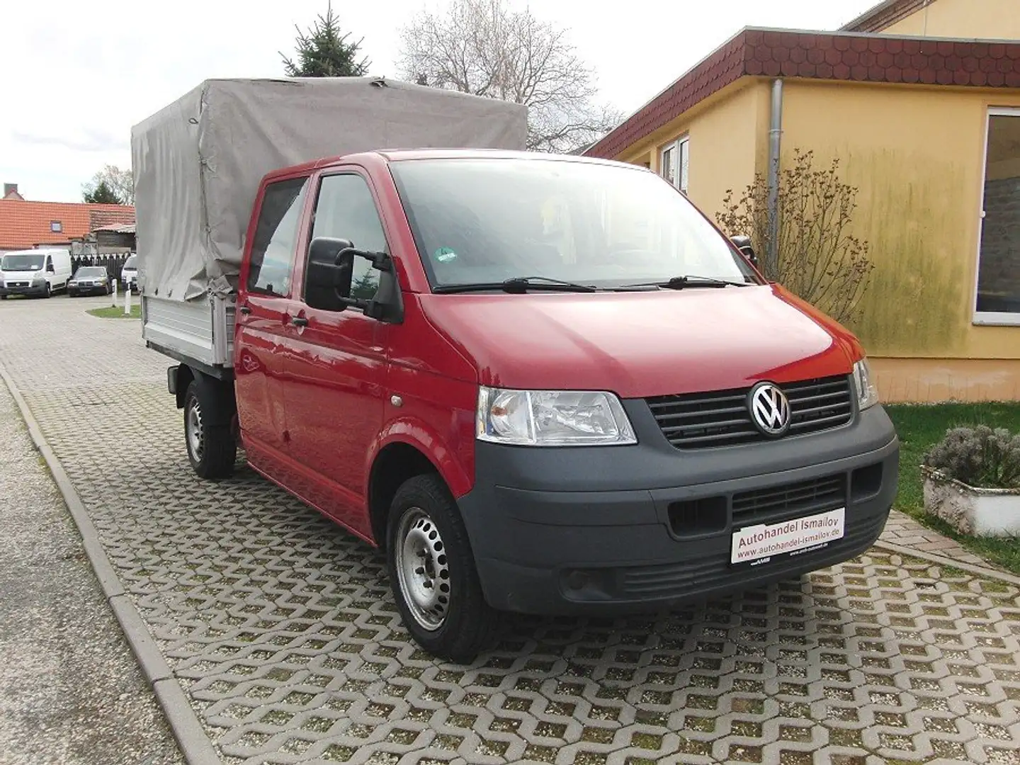 Volkswagen T5 Doppelkabine Pritsche mit Plane 1,9 TDI Rot - 1