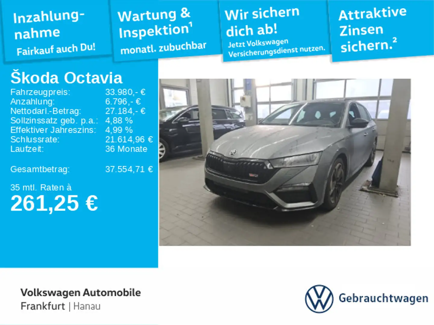 Skoda Octavia Combi 2.0 TSI DSG RS Navi LED Grau - 1