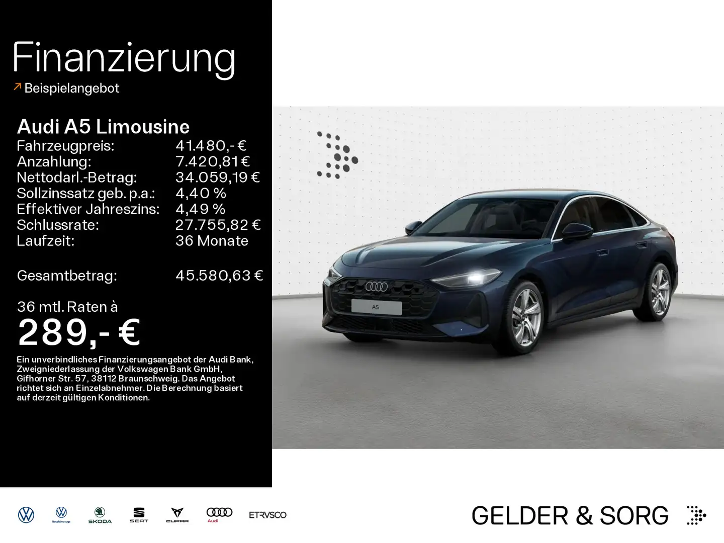 Audi A5 40 TDI RFK*Navi*Sound*Virtual*LED Azul - 1