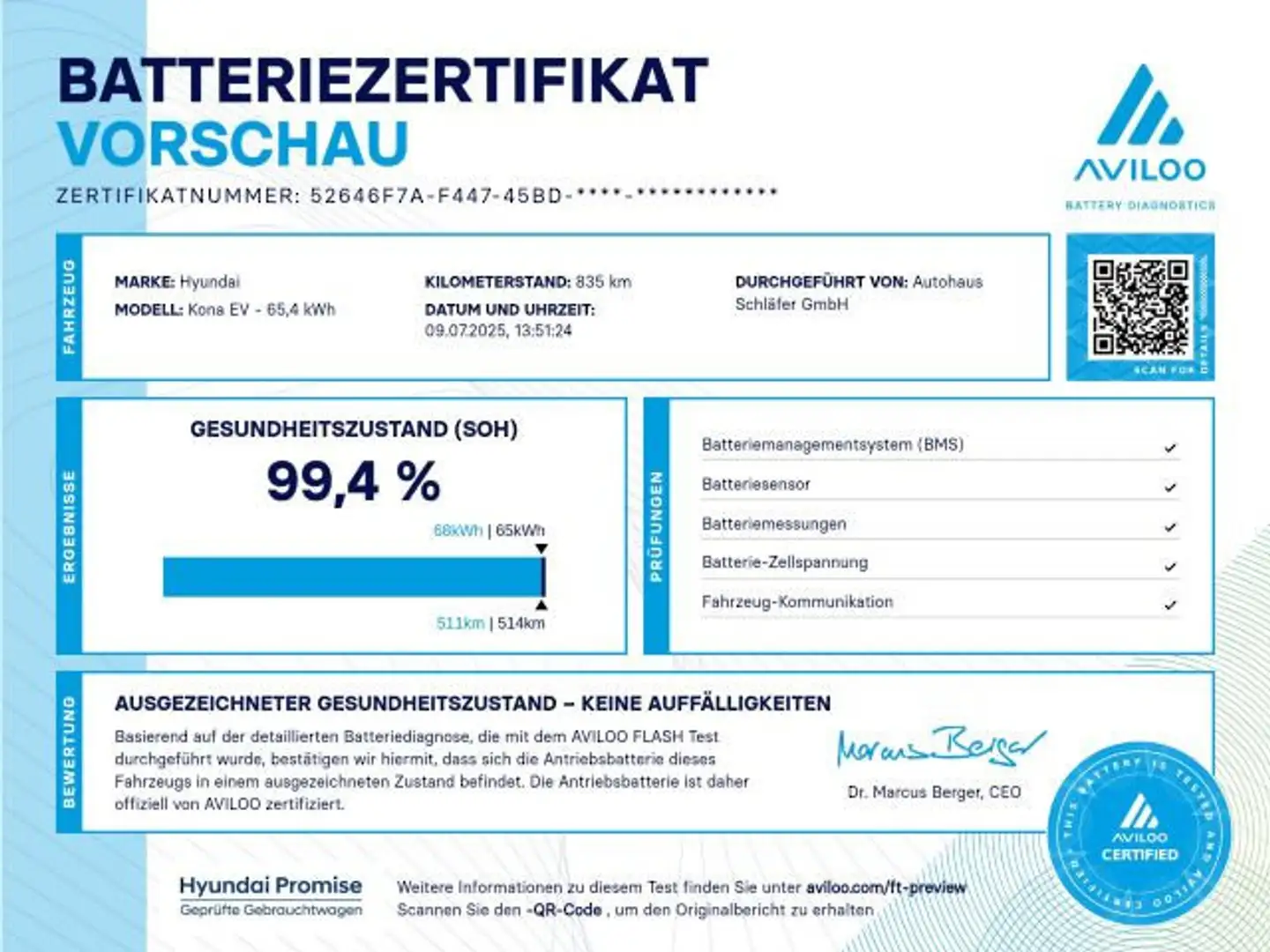 Hyundai KONA KONA Prime Elektro 65,4 kWh el.Schiebedach Leder White - 2