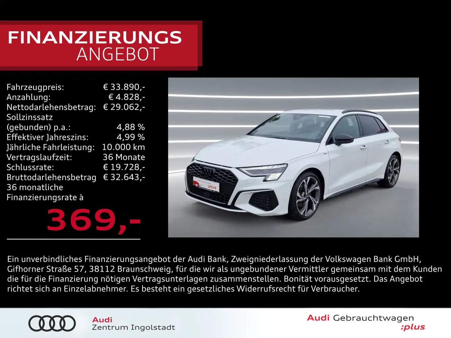 Audi A3 Sportback 40 TFSI qu 2x S line MATRIX AHK ACC Blanc - 1