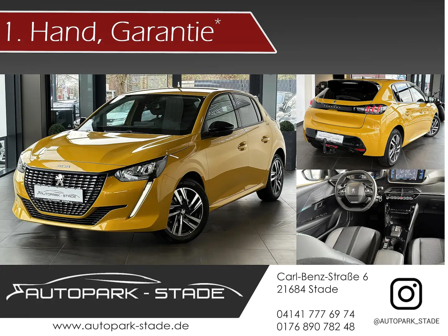 Peugeot 208 Allure Pack Automatik LED Assist AHK Digital Gelb - 1