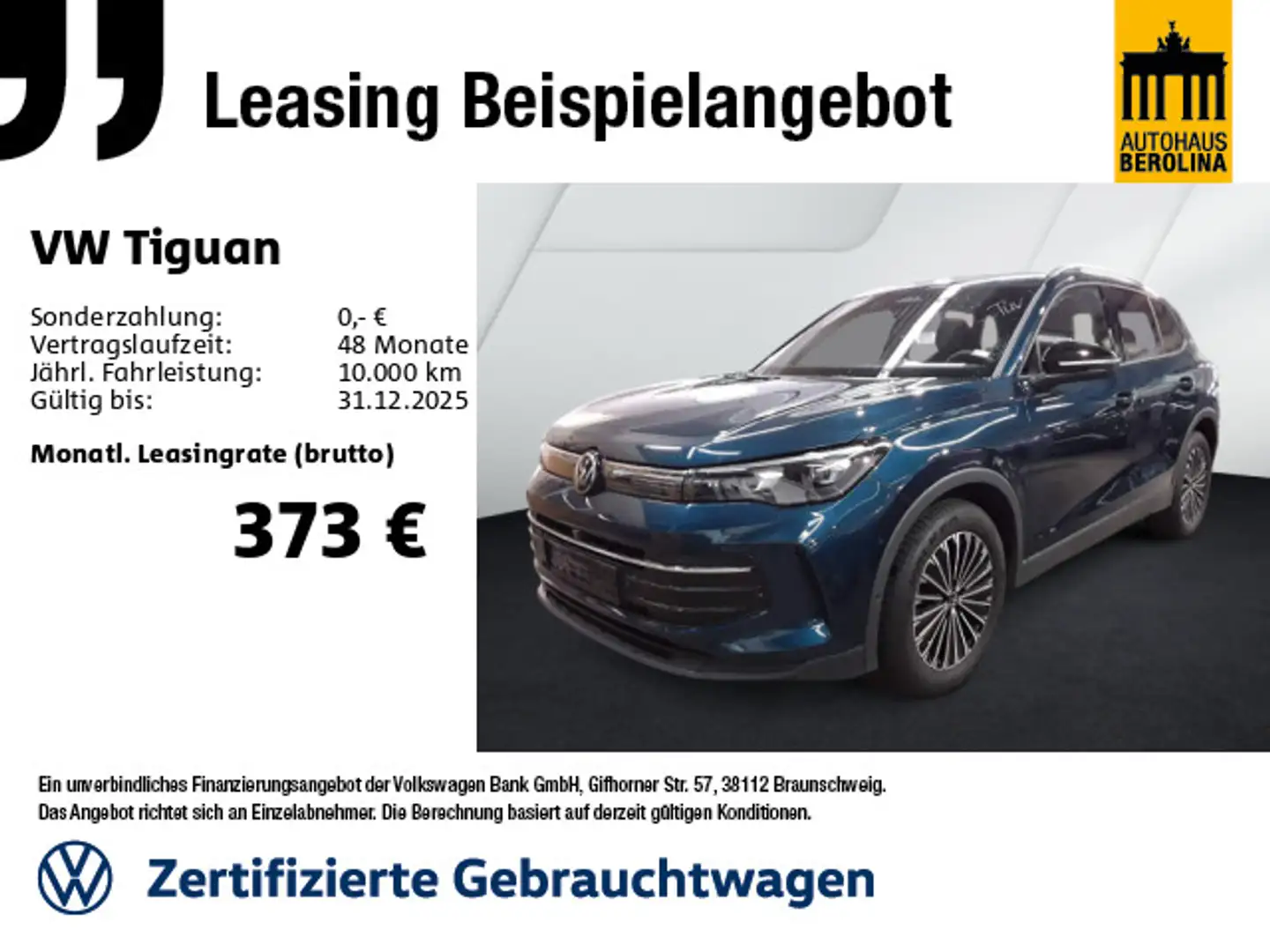 Volkswagen Tiguan 1.5 eTSI Goal DSG *IQ-MATRIX*AHK*360°* Blau - 1
