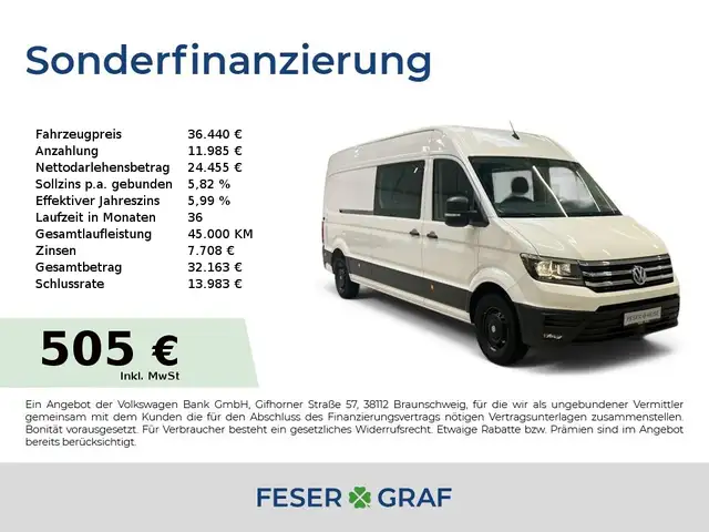 Volkswagen Crafter Rear View/Sitzhzg./AHK/Navi/Klima