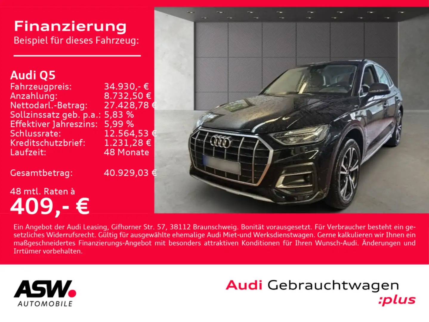 Audi Q5 advanced 40TDI quattro Stron NAVI LED AHK ACC Schwarz - 1