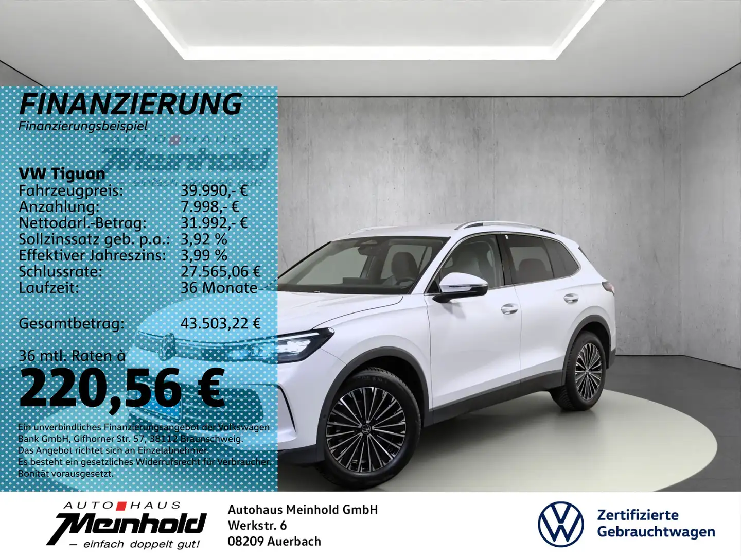 Volkswagen Tiguan 1.5 TSI DSG Elegance, AHK, Area View, ACC Weiß - 1