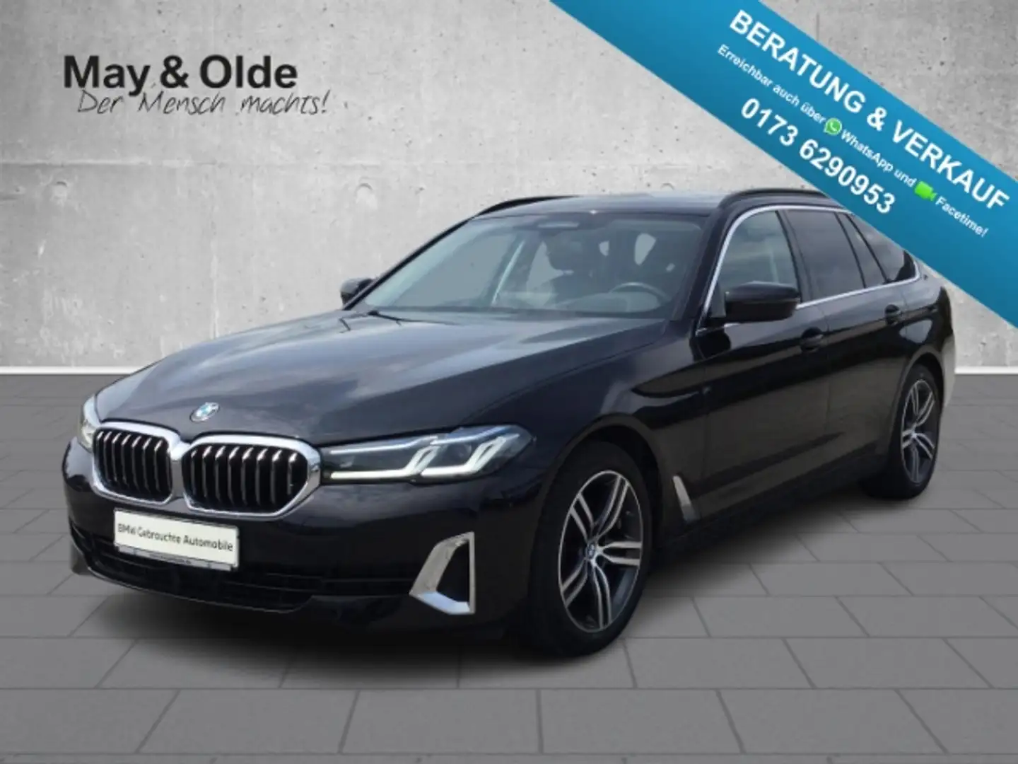 BMW 520 d Laserlicht HUD AHK Pano Navi Leder Digitales Coc Schwarz - 1