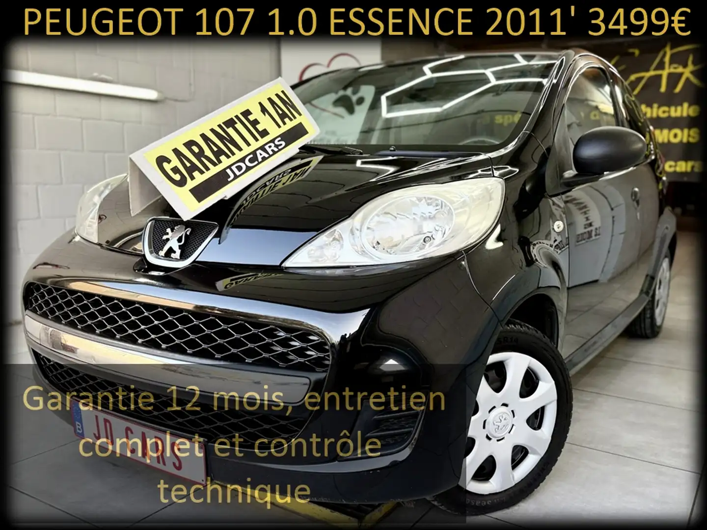 Peugeot 107 107 1.0 ESSENCE 5 PORTES ‼️GARANTIE 1 AN CTOK ‼️ Schwarz - 1