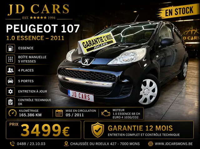 Peugeot 107 107 1.0 ESSENCE 5 PORTES ‼️GARANTIE 1 AN CTOK ‼️
