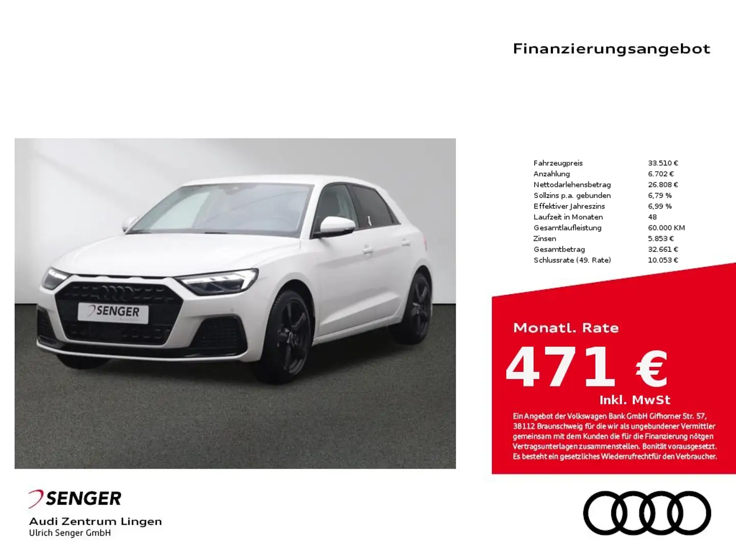 Audi A1 Sportback advanced 30 TFSI Optik-Paket Navi Blanco - 1
