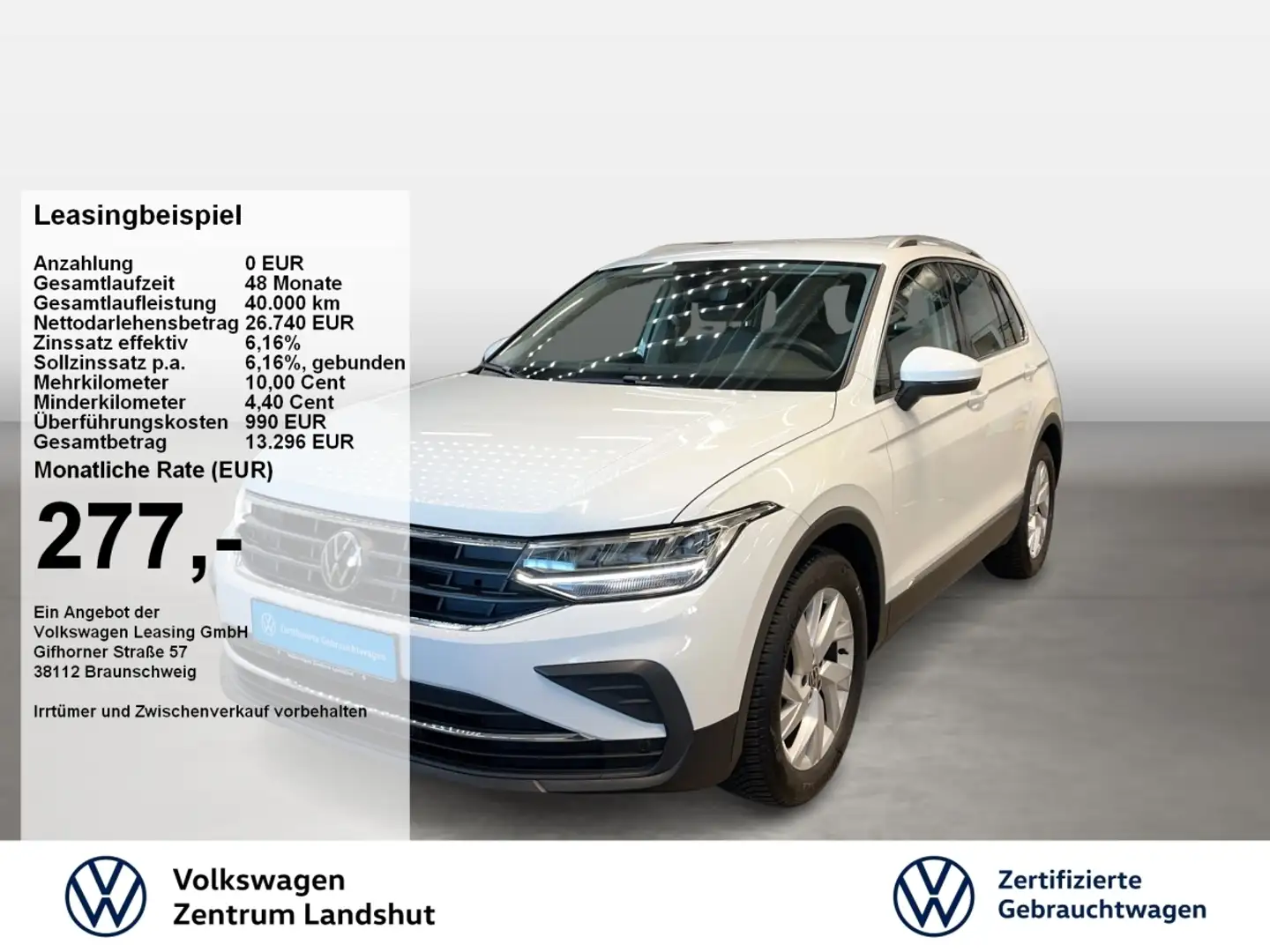 Volkswagen Tiguan 1.5 TSI Life Move ACC FLA SpurH el.Heck Weiß - 1