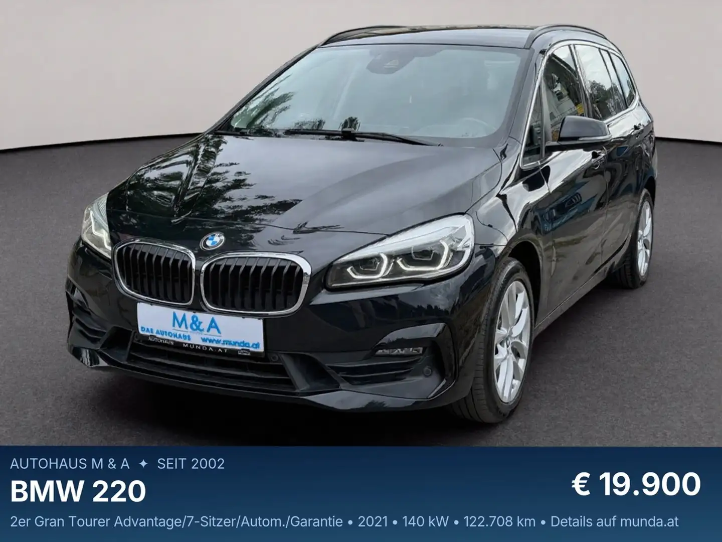 BMW 220 2er Gran Tourer Advantage/7-Sitzer/Autom./Garantie Schwarz - 1