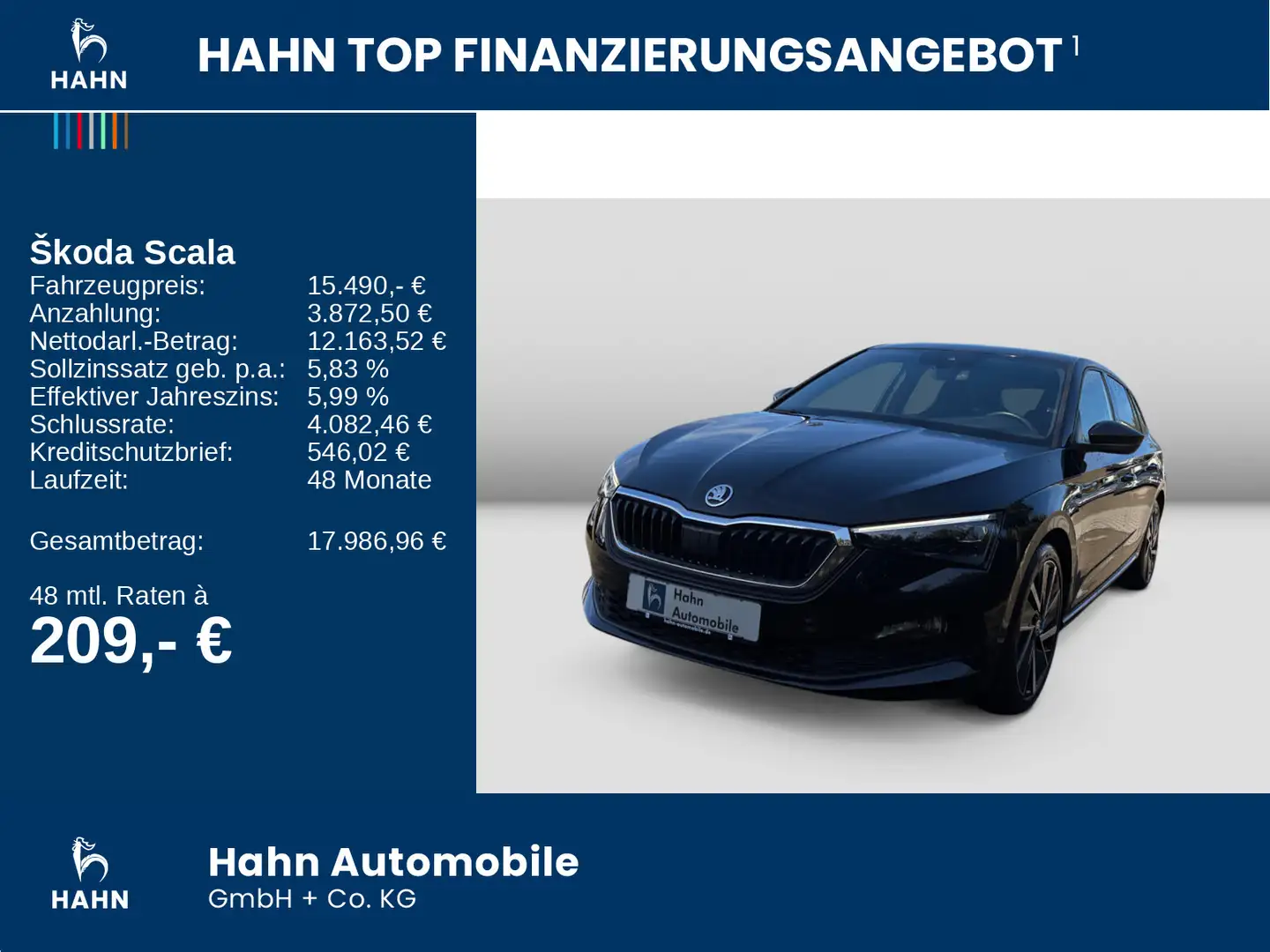 Skoda Scala 1.0 TSI DSG Style LED Navi GRA Virtual Schwarz - 2