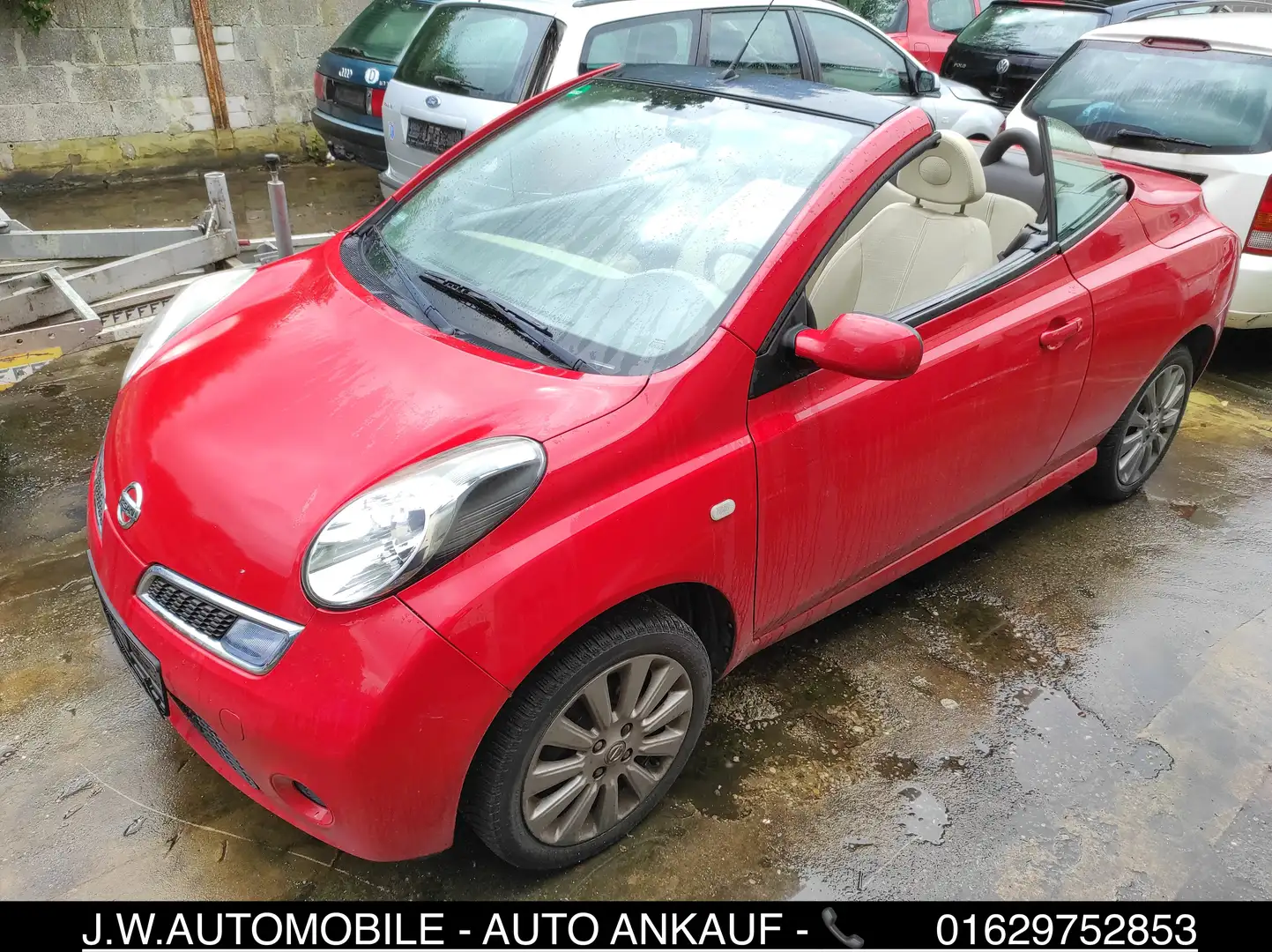 Nissan Micra Visia CABRIO EURO-4 CD-RADIO SERVO ABS KEIN TÜV Rot - 2