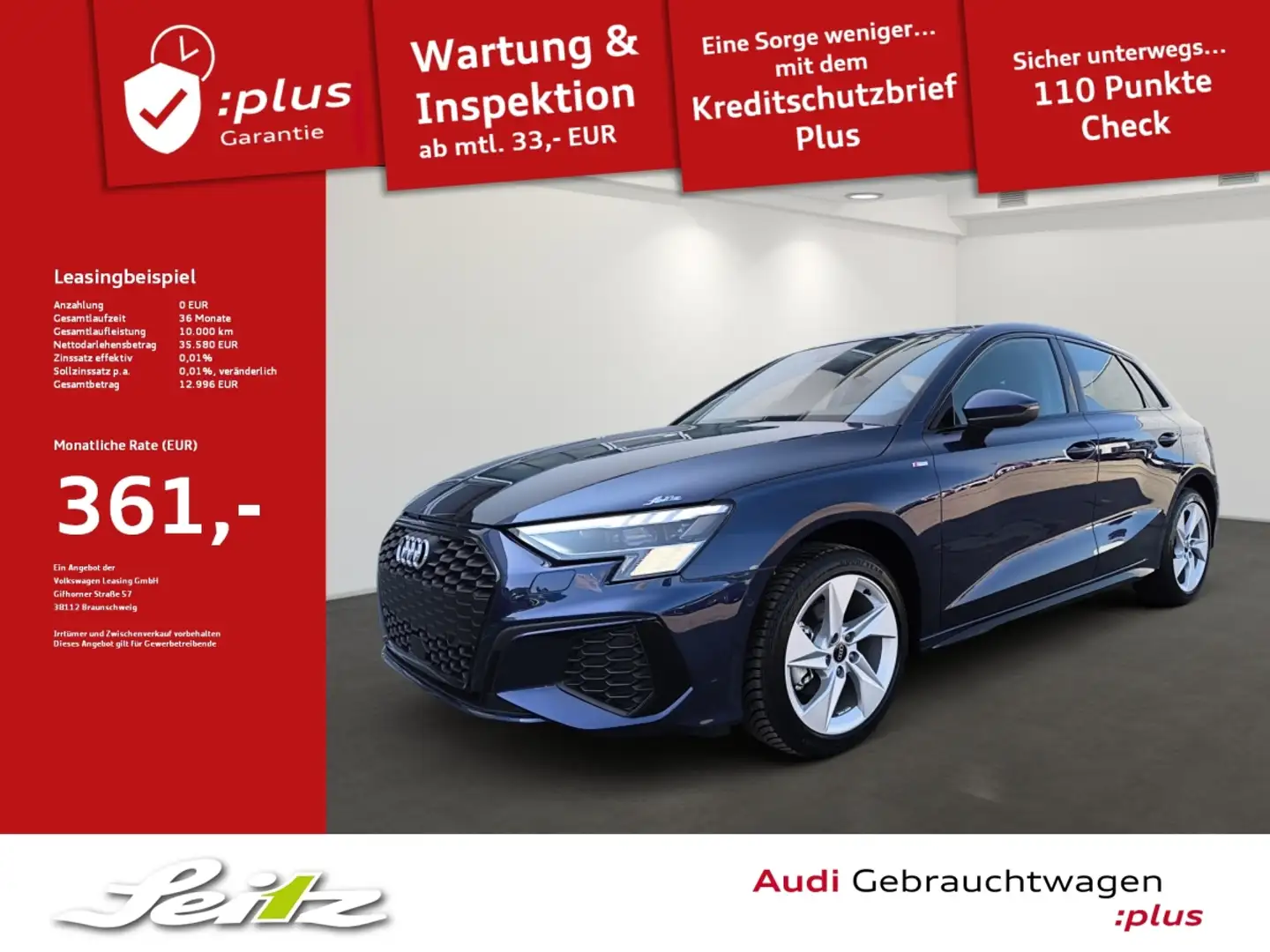 Audi A3 Sportback 35 TFSI S line *MATRIX*NAVI*PARKSENSOR* Blau - 1