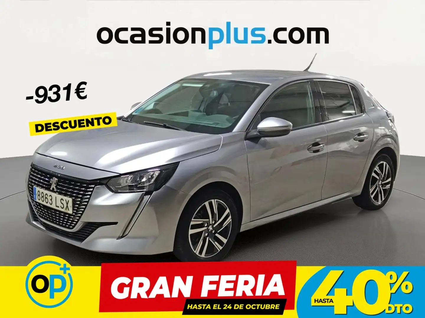 Peugeot 208 1.2 Puretech S&S Allure 100 Gris - 1