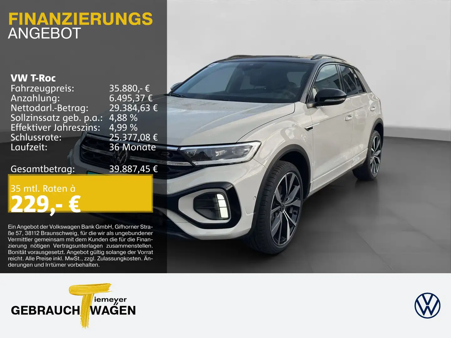 Volkswagen T-Roc 1.5 TSI DSG R-LINE LM19 PANO KAMERA SITZHZ Grau - 1