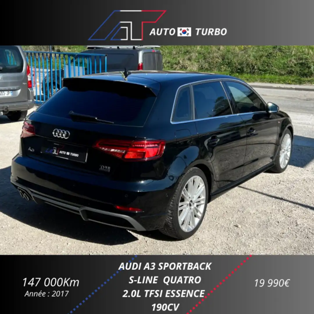 Audi A3 2.0 TFSI 190CH S LINE S TRONIC 7 Schwarz - 2