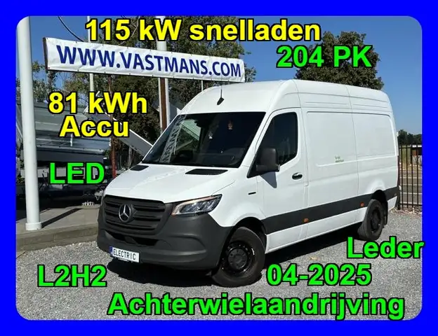 Mercedes-Benz Sprinter 38.000€ + BTW / LED / Leder / eSprinter 320 * 81 kWh / 115 kW Snelladen * 204PK / L2H2 RWD E-Sprinter