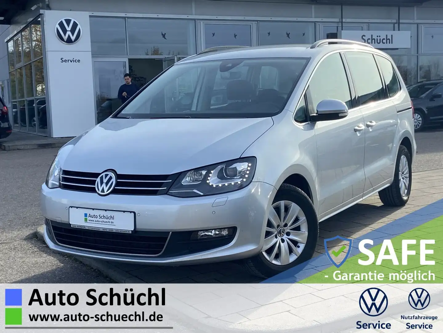 Volkswagen Sharan 2.0 TDI Comfortline 7-SITZER NAVI+XENON+A Silber - 1