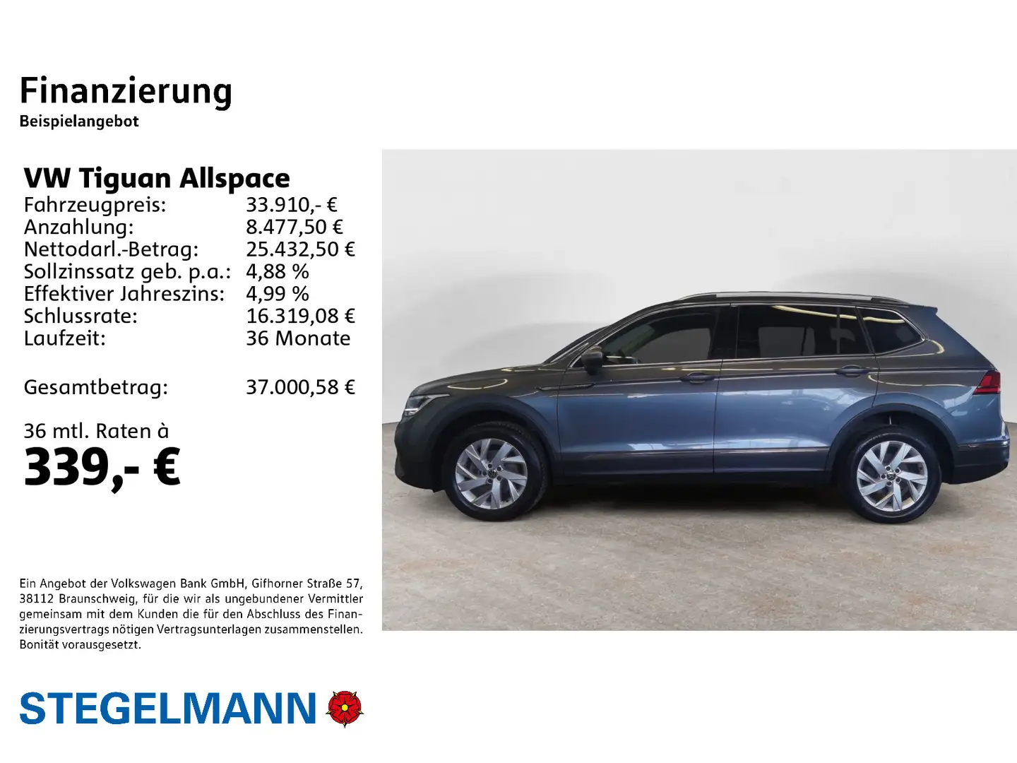 Volkswagen Tiguan Allspace 1.5 TSI Life 7-Sitzer *AHK*LED*N Grau - 2