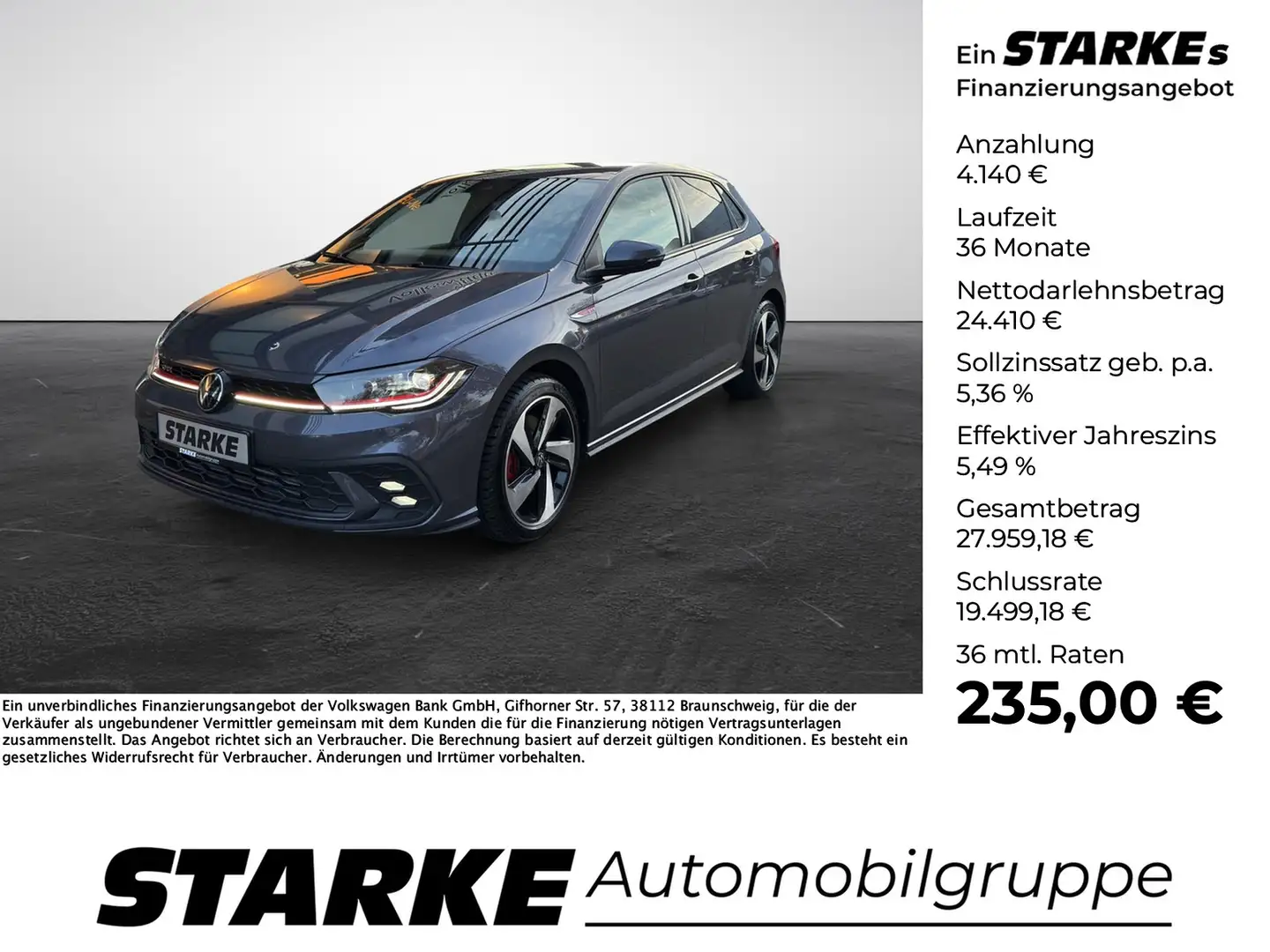 Volkswagen Polo GTI 2.0 TSI DSG Grijs - 1