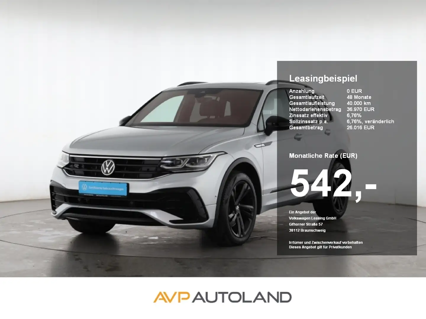Volkswagen Tiguan 2.0 TDI DSG 4MOTION R-Line BLACK STYLE Silber - 1