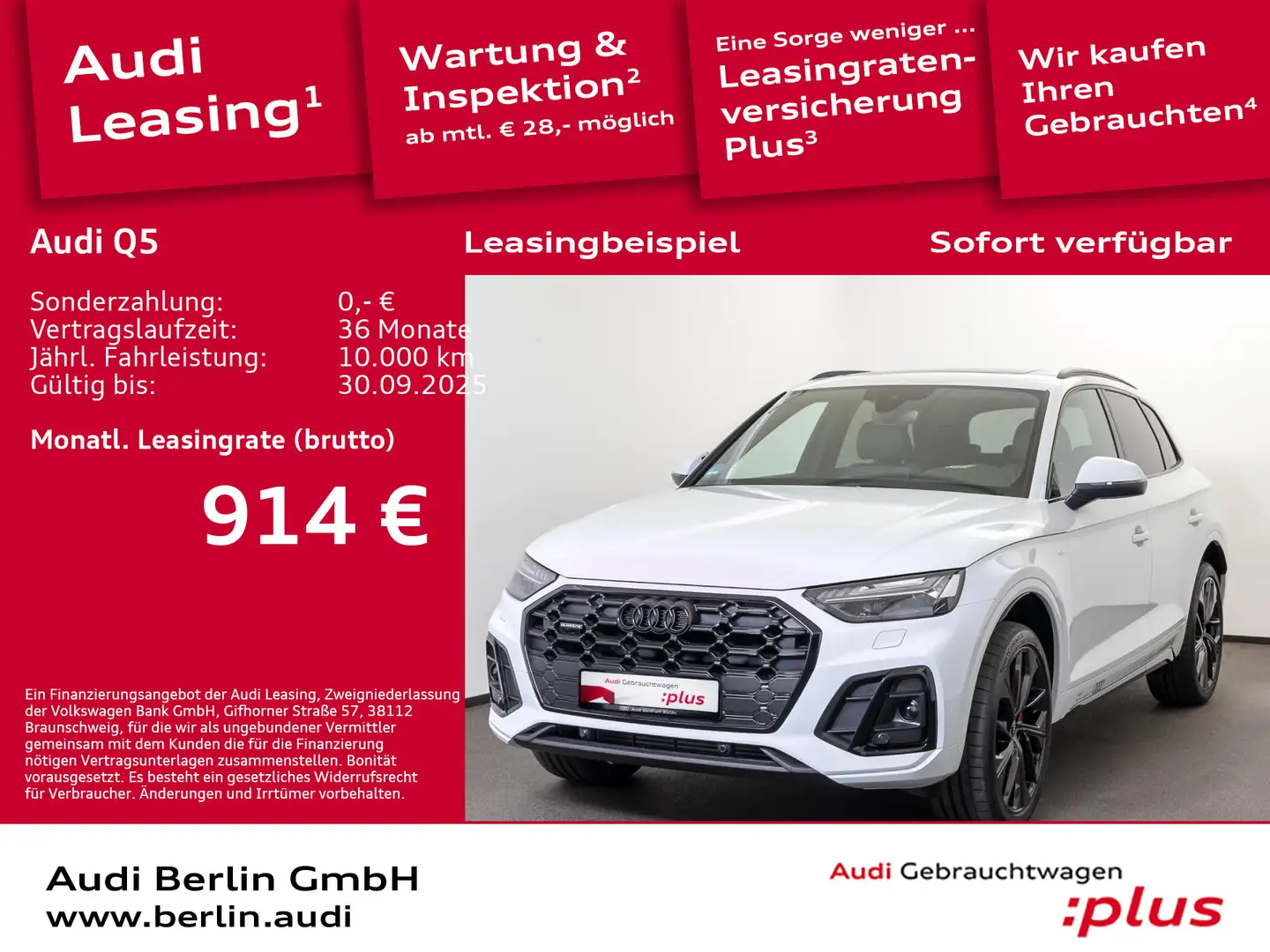 Audi Q5 S line 40 TFSI quattro S tronic Weiß - 1