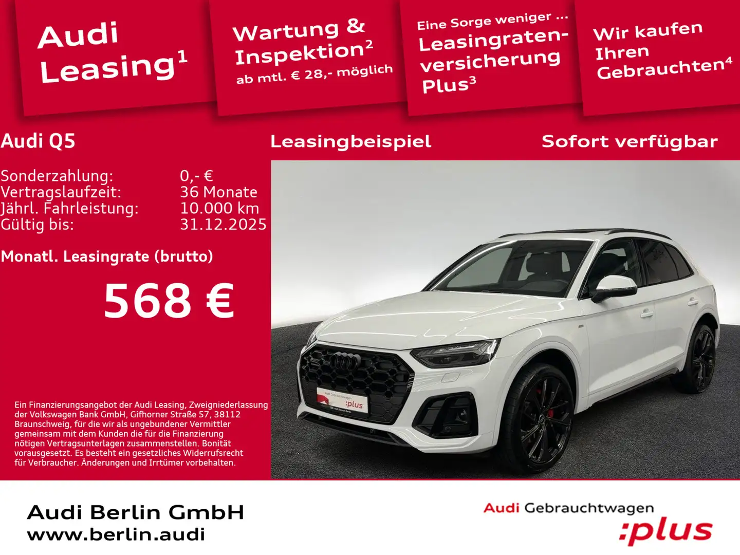 Audi Q5 S line 40 TFSI qu.S tr. MATRIX NAVI RFK PANO Weiß - 1