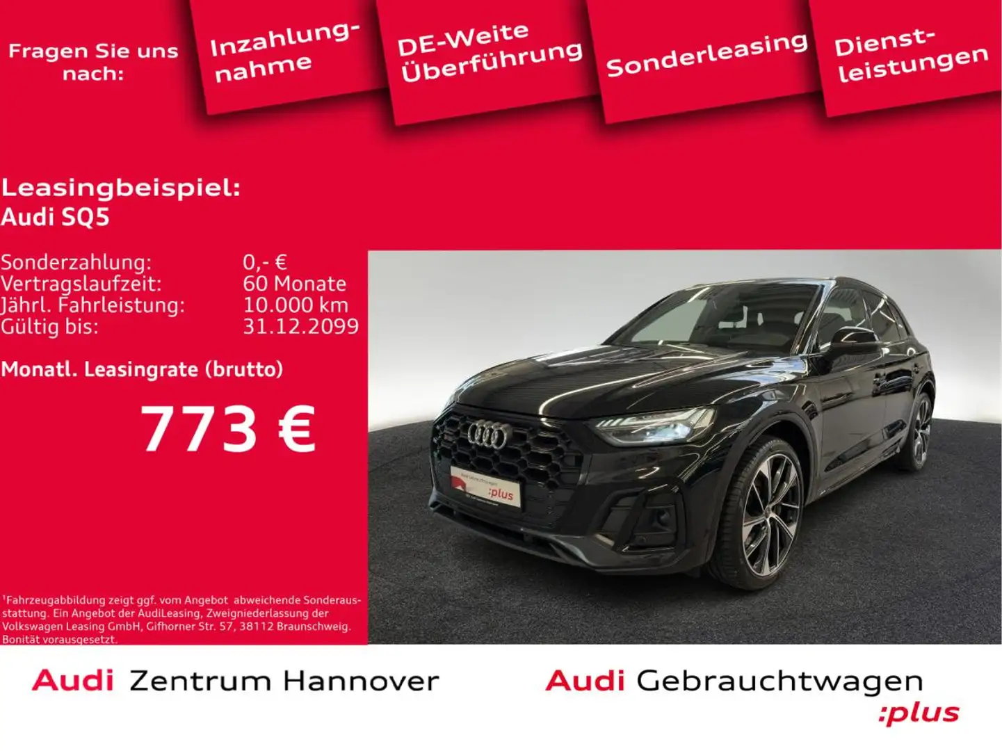 Audi SQ5 3.0 TDI quattro Matrix AHK B&O Luft virtual Cockpi Schwarz - 1