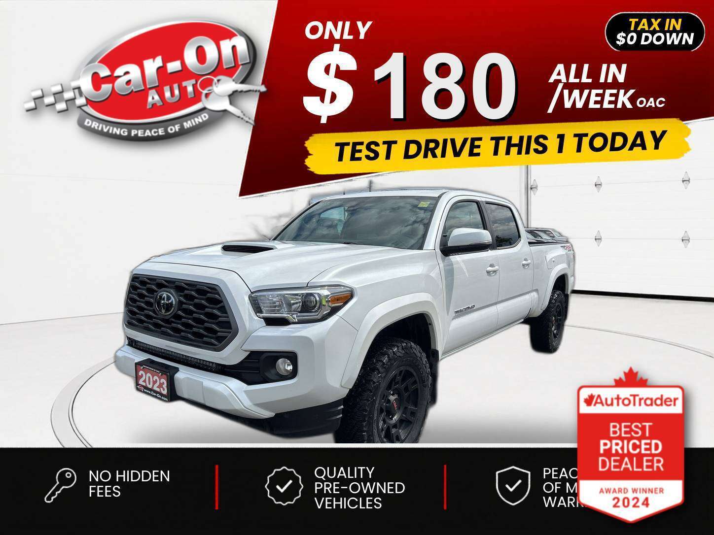 White 2023 Toyota Tacoma Pickup Truck Automatic